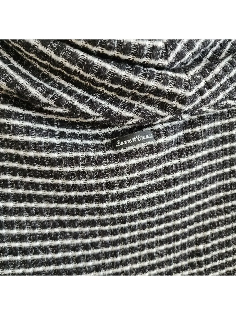 Lucky Brand Black Stripe Cowl Neck Pullover